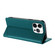 iPhone 13 Pro Embossed Multi-functional Wallet Retro Leather Phone Case - Dark Green