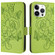 iPhone 13 Pro Embossed Rose RFID Anti-theft Leather Phone Case - Green