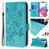 iPhone 13 Pro Embossed Rose RFID Anti-theft Leather Phone Case - Light Blue