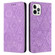 iPhone 13 Pro Ethnic Embossed Adsorption Leather Phone Case - Purple