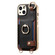 iPhone 13 Pro Fashion Ring Card Bag Phone Case with Hang Loop - Black