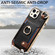 iPhone 13 Pro Fashion Ring Card Bag Phone Case with Hang Loop - Black
