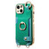 iPhone 13 Pro Fashion Ring Card Bag Phone Case with Hang Loop - Green