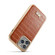 iPhone 13 Pro Fierre Shann Crocodile Texture Electroplating PU Phone Case - Brown