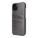 iPhone 13 Pro Fierre Shann Retro Oil Wax Texture PU Leather Case with Card Slots - Grey