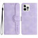 iPhone 13 Pro Heart Pattern Skin Feel Leather Phone Case - Purple