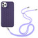 iPhone 13 Pro Honeycomb Radiating Lens Holder Magsafe Phone Case with Lanyard - Purple