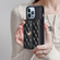 iPhone 13 Pro Horizontal Metal Buckle Wallet Rhombic Leather Phone Case - Black