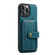 iPhone 13 Pro JEEHOOD Anti-theft Brush Magnetic PU + TPU Protective Case with Card Slot - Blue