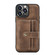iPhone 13 Pro JEEHOOD Anti-theft Brush Magnetic PU + TPU Protective Case with Card Slot - Brown