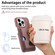 iPhone 13 Pro Litchi Leather Oil Edge Ring Card Back Phone Case - Jujube apricot