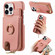 iPhone 13 Pro Litchi Leather Oil Edge Ring Zipper Wallet Back Phone Case - Pink