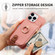 iPhone 13 Pro Litchi Leather Oil Edge Ring Zipper Wallet Back Phone Case - Pink