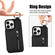 iPhone 13 Pro Litchi Texture Zipper Double Buckle Card Bag Phone Case - Black