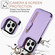 iPhone 13 Pro Litchi Texture Zipper Double Buckle Card Bag Phone Case - Purple