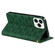 iPhone 13 Pro Lucky Flowers Embossing Pattern Magnetic Horizontal Flip Leather Case with Holder & Card Slots - Dark Green