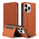 iPhone 13 Pro Magnetism Skin Feel Card Holder Leather Phone Case - brown