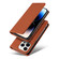 iPhone 13 Pro Magnetism Skin Feel Card Holder Leather Phone Case - brown