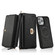 iPhone 13 Pro MagSafe Crossbody Multi-functional Zipper Wallet Litchi Leather Phone Case - Black