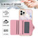 iPhone 13 Pro Marble Pattern IMD Card Slot Phone Case - Rose Gold