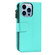 iPhone 13 Pro Microfiber Zipper Horizontal Flip Leather Case with Holder & Card Slots & Wallet - Mint Green