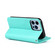 iPhone 13 Pro Microfiber Zipper Horizontal Flip Leather Case with Holder & Card Slots & Wallet - Mint Green