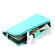 iPhone 13 Pro Microfiber Zipper Horizontal Flip Leather Case with Holder & Card Slots & Wallet - Mint Green