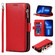 iPhone 13 Pro Microfiber Zipper Horizontal Flip Leather Case with Holder & Card Slots & Wallet - Red