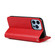 iPhone 13 Pro Microfiber Zipper Horizontal Flip Leather Case with Holder & Card Slots & Wallet - Red