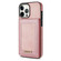 iPhone 13 Pro N.BEKUS Vertical Flip Card Slot RFID Phone Case - Rose Gold