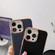 iPhone 13 Pro Nano Electroplating Cross Texture Genuine Leather Phone Case - Blue
