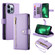 iPhone 13 Pro Nine Card-slot Zipper Wallet Bag Leather Phone Case - Purple