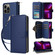 iPhone 13 Pro Nine-card Slots Zipper Wallet Bag Leather Phone Case - Blue