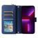 iPhone 13 Pro Nine-card Slots Zipper Wallet Bag Leather Phone Case - Blue