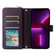 iPhone 13 Pro Nine-card Slots Zipper Wallet Bag Leather Phone Case - Dark Purple