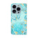 iPhone 13 Pro Oil Embossed 3D Drawing Leather Phone Case - Blue Butterflies
