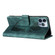 iPhone 13 Pro Pen Heart Cat Embossed Leather Phone Case - Green