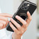iPhone 13 Pro Plating Astronaut Holder Phone Case with Lens Film - Black