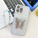 iPhone 13 Pro Plating Glitter Lens Film Texture Butterfly Holder Wristband Phone Case - White Shell Pattern