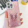 iPhone 13 Pro Plating Glitter Texture Butterfly Holder TPU Phone Case with Lens Film - Pink Feather Yarn