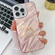 iPhone 13 Pro Plating Glitter Texture Ring Holder TPU Phone Case with Lens Film - Pink Water Ripples