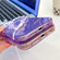 iPhone 13 Pro Plating Texture Wristband MagSafe TPU Phone Case with Glitter Lens Film - Purple Wrinkles