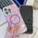 iPhone 13 Pro Plating Texture Wristband MagSafe TPU Phone Case with Glitter Lens Film - White Wrinkles