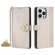 iPhone 13 Pro POLA Crossbody Chain I-Shape Buckle Sequins Leather Phone Case - White
