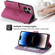 iPhone 13 Pro POLA Dual-color Zipper Wallet RFID Leather Phone Case - Purple Pink