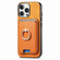 iPhone 13 Pro Retro Cross Leather Card Bag MagSafe Phone Case - Yellow