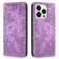 iPhone 13 Pro Retro Elephant Embossed Leather Phone Case - Purple