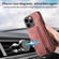 iPhone 13 Pro Retro Leather Zipper Wallet Back Phone Case - Pink
