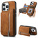 iPhone 13 Pro Retro MagSafe Zipper Wallet Card Bag Back Phone Case - Brown