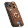 iPhone 13 Pro Retro Skin-feel Ring Card Bag Phone Case with Hang Loop - Brown